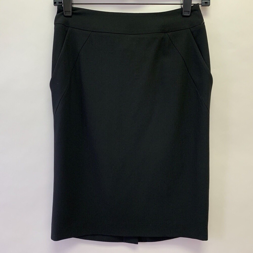 Emporio Armani‎ Straight Pencil Skirt Size 4 or 38 Black 100% Wool NWT $295